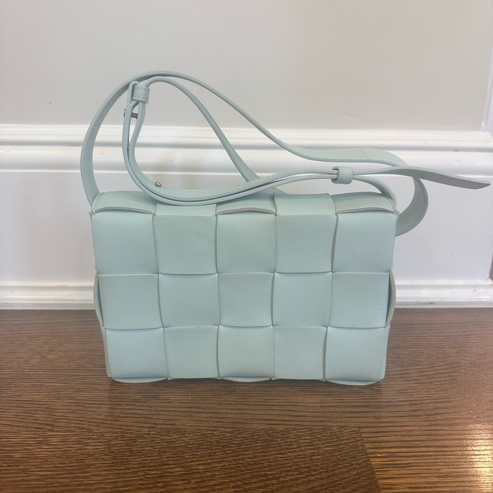 Bottega Veneta Cassette in Teal Washed leather